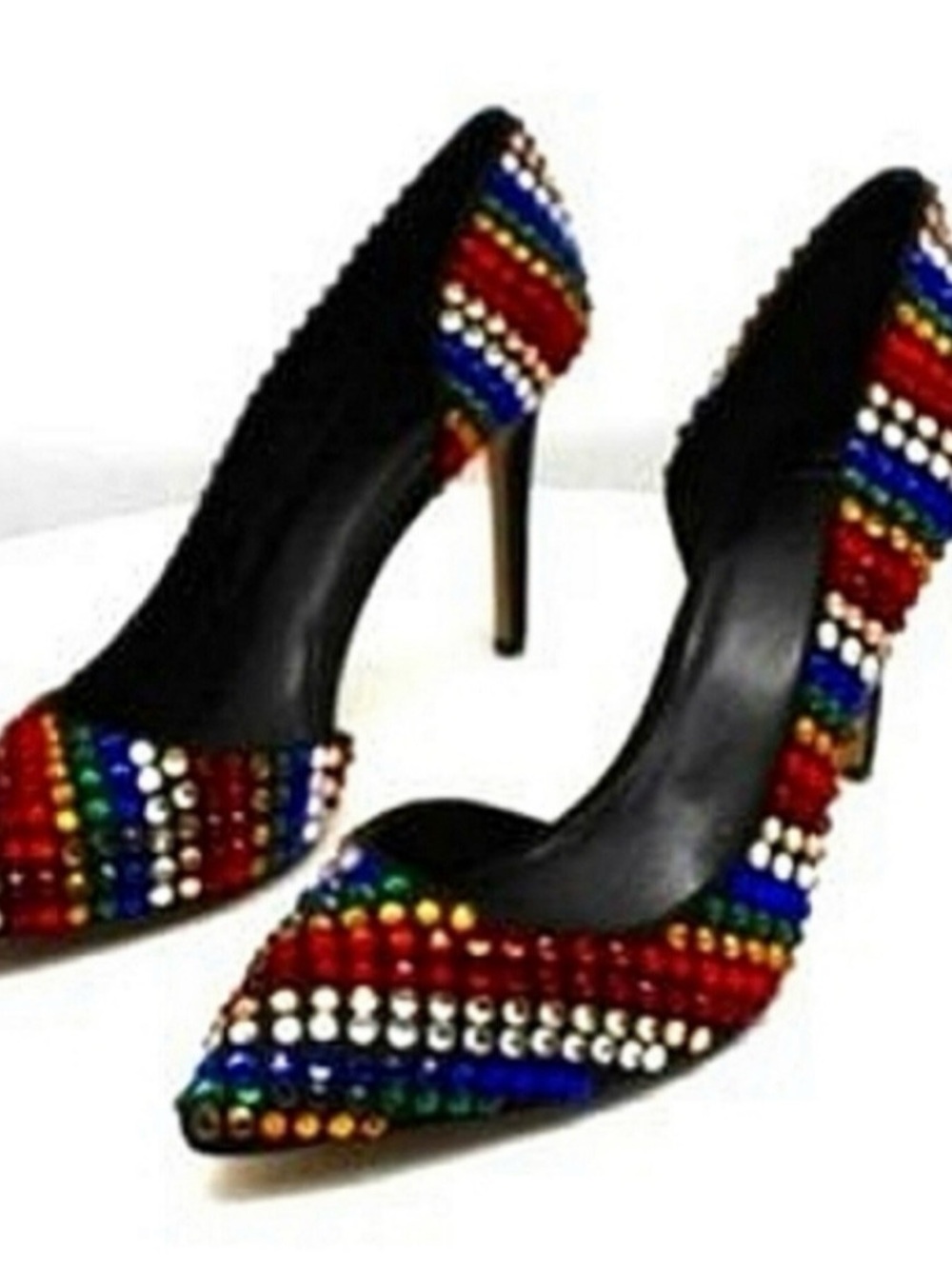INC International Concepts Rainbow Rhinestone Pumps 7